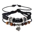 Jewelry Korean fashion bracelet Stylish Personalized Couple Beaded leather bracelet Student Multilayer woven bracelet for Daily wear Casual occasions Gift option Youth fashion Accessory for men. 