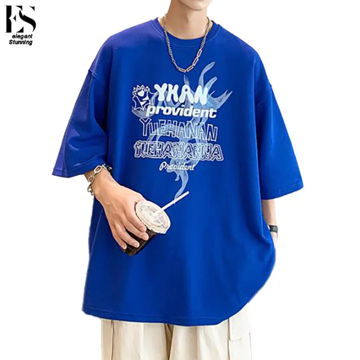 Elegantstunning%20Men%20Summer%20T-shirt%20Hong%20Kong%20Style%20Oversized%20Letter%20Printing%20Short%20Sleeve%20Round%20Neck%20Basic%20Shirts%20-%20Image%202