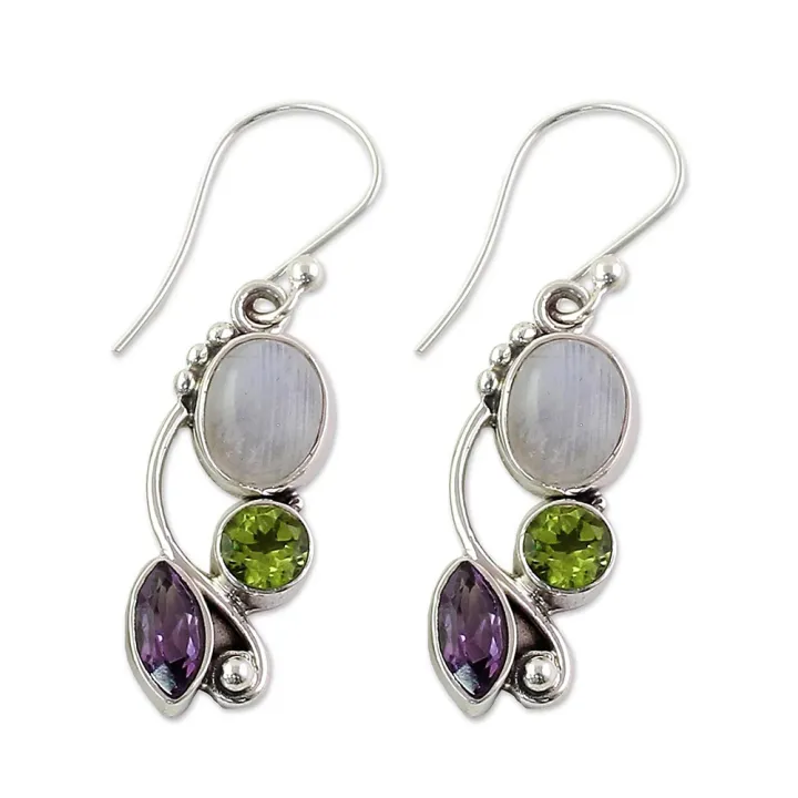 Vintage%20Marquise%20Round%20Faux%20Moonstone%20Emerald%20Amethyst%20Dangle%20Hook%20Earrings%20-%20Image%202