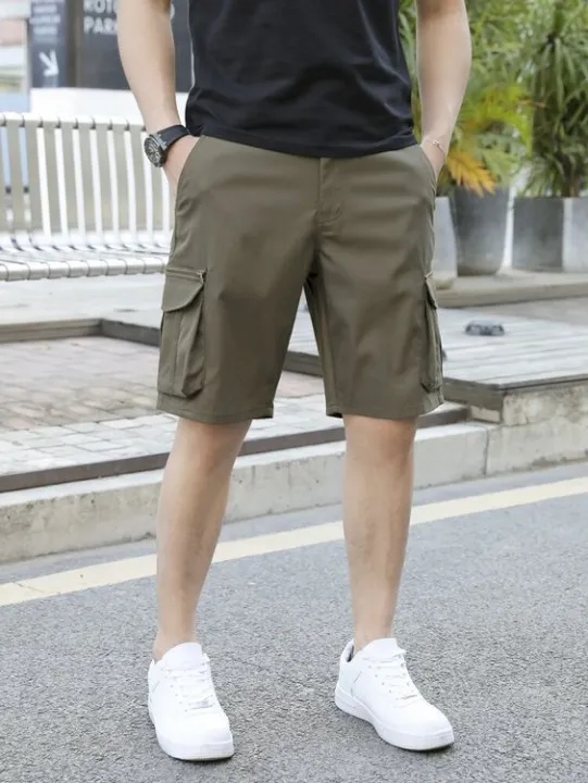 2Pcs%202%20Quarter%20Comfortable%20Cotton%20Cargo%20Shorts%20Half%20Pants%20-%20Men%20-%20Image%204