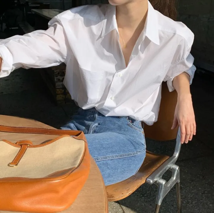 White%20Shirt%20for%20Women%20Spring%202024%20New%20Korean%20Style%20Loose%20Shirt%20Design%20French%20Style%20Long%20Sleeve%20Women's%20Top%20-%20Image%202