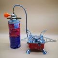 Collapsible Camping Cart Stove: Secure and Portable for Outdoor Adventures with bottle. 