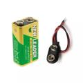 9V Battery With Connector Combo Pack (Battery+Connector) - Rechargeable Battery.