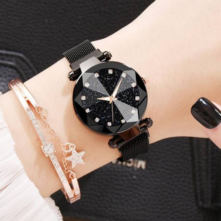 Silver Magnetic Watches For Girls New Design Women's Magnet Strap