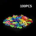 100Pcs/Bag Acrylic S Clips Loom Rubber Band Clips Plastic Jewelry Connectors For Necklace Bracelet Making Colorful Clasp Refill Kit. 