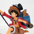 One Piece Figure Running Backpack Luffy Figure Ace Sabo Ornament Pirate Desktop Decoration Stall Merchandise. 