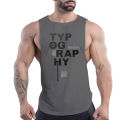 Summer Fashion Outdoor Casual Sports Style 2d Letter Print Men O Collar Comfortable Breathable Solid Color Vest Top Quick Dry. 