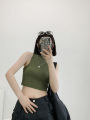 Half Turtleneck Hot Girl Sleeveless Top for Women ins Trendy American Slim Fit Midriff-Baring Outer Wear Inner Wear Short Vest.