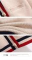 Female Sweater Coat Loose Western Style Button Stitching Striped Outer Wear Sweater Thick Cardigan Knitted Sweater For Women.