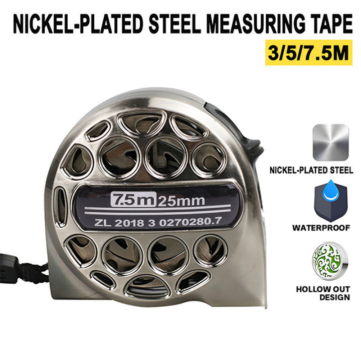 3/5/7.5M Metric Tape Measure Stainless Steel Anti-corrosion Retractable ...