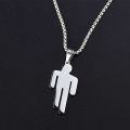 Stainess Steel Humanoid Pendant Hip Hop Necklace Billie Eilish Blohsh The same style No Fade Silver Color Lover Jewelry with Chain For Women Men.