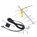 Outdoor 100Mile Amplified 8 Yagi Antenna HD TV 10dB Long Range UHF/VHF/FM HDTV Demoo. 