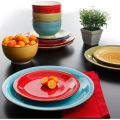 Assorted Colors Festival Dinnerware, Tableware, Dinner Plates, Set of 12. 