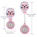 Unisex Nurse Doctor Hospital Medical Cartoon Cute Animals Retractable Clip FOB Pocket Watches Hang Brooch Badge Reel Clock Gifts. 