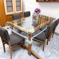 6 seater dining table water transparent table cloth[ 90/60 ]. 