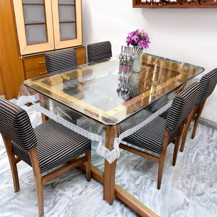 6 seater dining table water transparent table cloth[ 90/60 ]