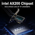2974Mbps WiFi6 AX200 PCIE WiFi Card Adapter Bluetooth5.2 Dual Band 2.4G/5Ghz 802.11AX Wireless Adapter For Pc Desktop Windows 10.