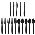 Reusable Blue Yellow Green Black Purple Knives Forks Spoons Cutlery Birthday Party Tableware Wedding Anniversary Party Supplies.