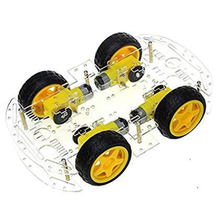 4 Wheel Robot Car Chassis Complet Set Big DC 3-6V Gear Motor, Smart Car, Robot Plastic Tire, Wheel For Arduino ROBOTICS