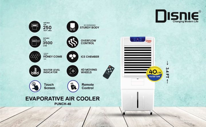 Disnie 40L Evaporative Digital Tower Air Cooler with Remote