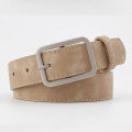 Waistband Fade-resistant Women Silver Buckle Faux Leather Belts. 