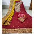 Unstitched Cotton Afsan Print Three Piece For Women. 