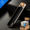 Ultra-Thin USB Rechargeable Electronic Plasma Lighter Cycle Induction Heating Wire Lighter Metal Cigarette Windproof Gadgets Man. 