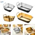 Stainless Steel Fries Plate Tray Fried Chicken Plate for Cafe Party Dining Table. 
