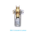 1Set Bracket Pulley 6mm Wire Rope Pulley Fixed Roller Over-line Hanging Wheel Guide Wheel U Wheel 6.4*32*8. 