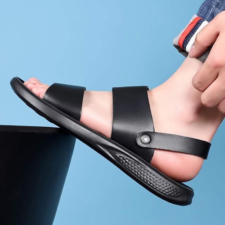 2023%20summer%20new%20thick-soled%20casual%20sandals%20non-slip%20men's%20leather%20beach%20shoes%20dual-purpose%20sandals%20soft%20sole%20versatile%20-%20Image%204