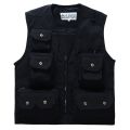 Multifunction cket Fly Photography Vest Sleeveless Jacket Coat Outdoor Camping Angling Volunteer Canvas Mesh Waistcoat-Beige.