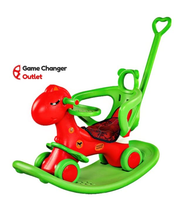 RFL Jim & Jolly Trojan Horse-2 in 1-Red & Green For Baby Kids Tricycle ...