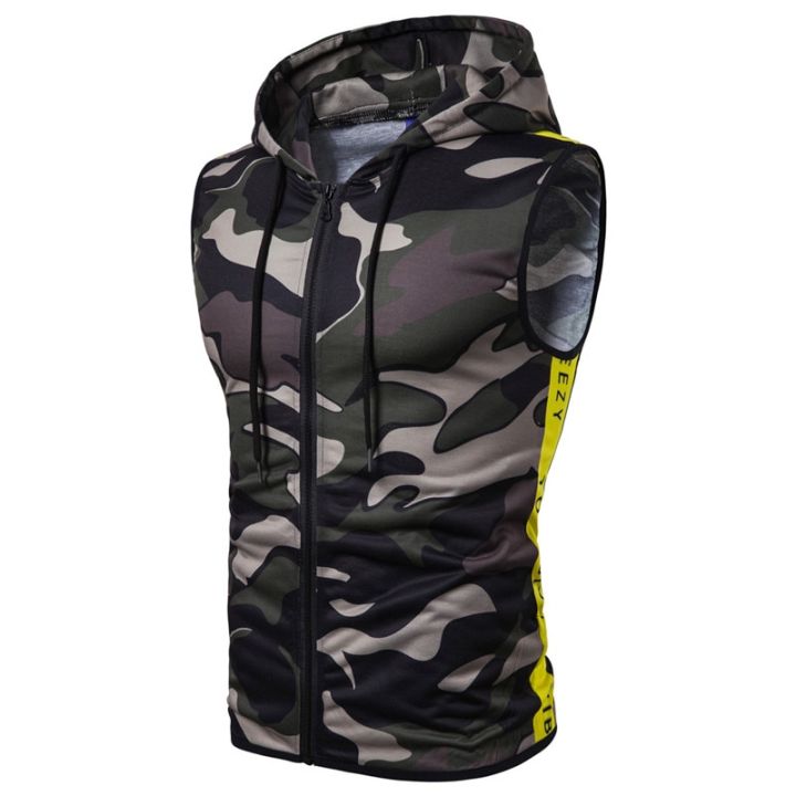 Men's%20Red%20%20Zipper%20Hooded%20Sleeveless%20%20Printed%20Fitness%20Srts%20Vest%20-%20Image%202