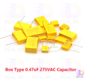 5Pcs- Box Type Capacitor 0.22uF 275VAC Axial Film Molded Capacitor. 