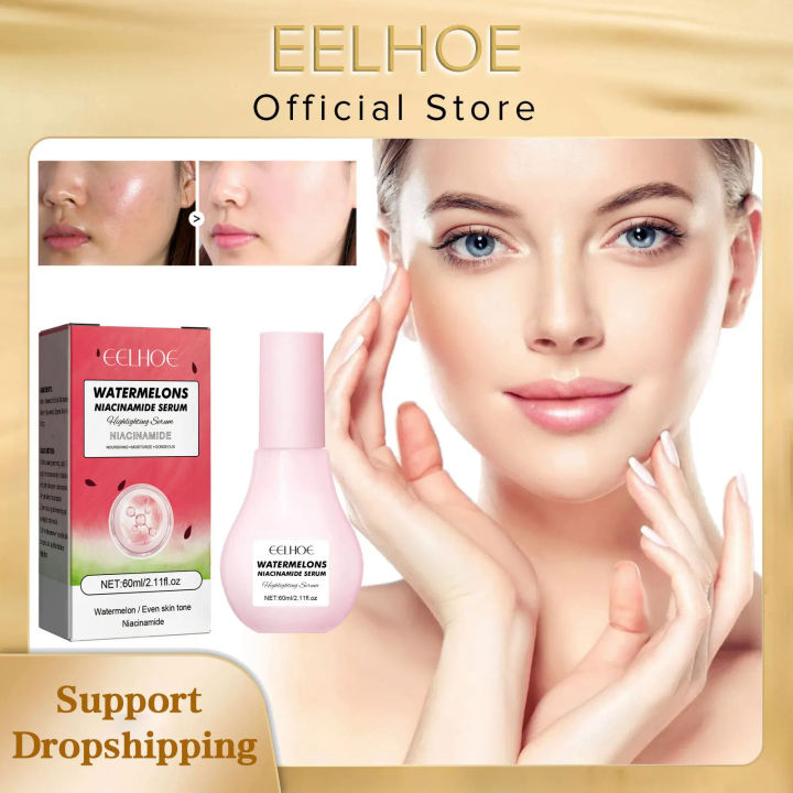 Watermelon Glow Niacinamide Dew Drops Serum Brightening Makeup Primer Cream Moisturizer Facial Serum Skincare Liquid Highlighter
