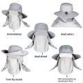 Fashion Summer Sun Hats UV Protection Outdoor Hunting Fishing Sun Cap Wide Brim Breathable Removable Fisherman Hat for Men E9S9. 