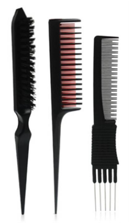 【Daily Necessities For Anyone Store】3pcs/Set Hair Brush Rat Tail Comb Styling Hairbrush Straight Curly Hair Brush Women Hairdressing Salon