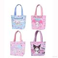 Jason Sanrio Kuromi Melody Student Cute Tote Bag PU Cinnamon Top-handle bags Cartoon Fashion Outdoor Lunch Bag. 