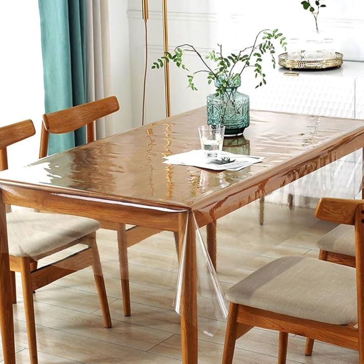 PVC%2016mm%20Transparent%20Clear%20Dining%20Table%20Cover%20mat%20/%20Cloth%20Waterproof%20Protector%20-%20For%206%20Chair%20(%207%20fit%20by%204.7%20fit%20)%20-%20Image%203