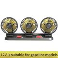 Car threehead fan for cars with adjustable rotating wind power with parking sign multifunctional mini small fan for home use.