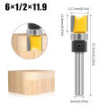 Router knife flat bottom bearing type 6mm handle hand router, power router, CNC engraving machine trimming machine for straight clean cut.