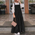ZANZEA Muslimah Women Muslim Sleeveless Square Neck Pinafores Dress Tiered Party Swing Sundress. 