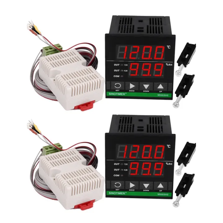 SINOTIMER%202X%20Temperature%20Humidity%20Controller,%20MH0302%20Panel%20Mounted%20Digital%20Temperature%20and%20Humidity%20Controller%20Sensor%20-%20Image%202