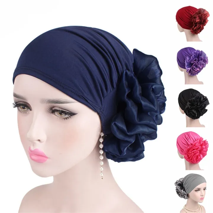 Women%20Floral%20India%20Hat%20Flower%20Stretchy%20Beanie%20Turban%20Bonnet%20Chemo%20Cap%20For%20Cancer%20Patients%20Ladies%20Bandanas%20African%20Head%20Wrap%20-%20Image%203