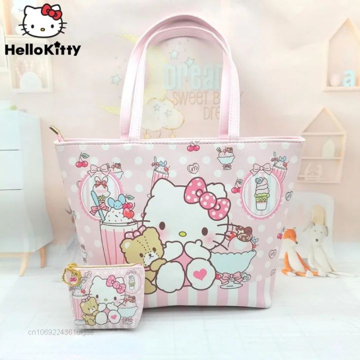 Sanrio Hello Kitty Bags Luxury Handbag With Purse Women Fashion Casual Cartoon Tote Bag Y2k Female Large Capacity Shoulder Bag