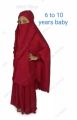 Baby Borka Khimar Adjusted Niqab Hijab Full Set 4-10 Years Girls Dubai Cherry -  Hijab Collection. 