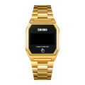 SKMEI 1679 Golden Stainless Steel Digital Watch For Unisex - Golden. 