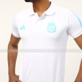 Argentina World Cup White Polo Three Star T-Shirt-Jersey 2024. 