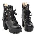 ◎New Style◎Fashion Winter Lace Pure Color High-Heeled Women Ankle Boots Party Shoes. 