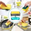 Liquid Soap Dispenser Soap Pump Sponge Caddy Holder Creative Hand Press Kitchen Dish Soap Dispenser with Washing Sponge. 